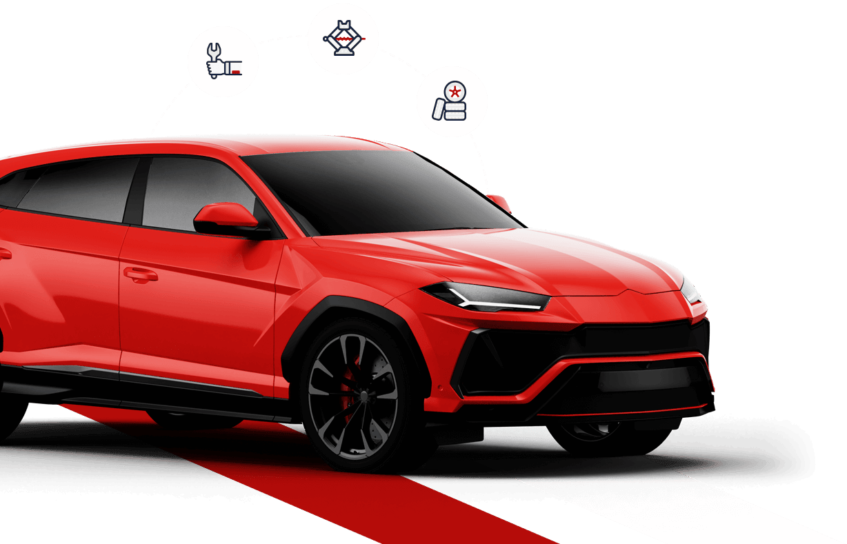 red motor vehicle